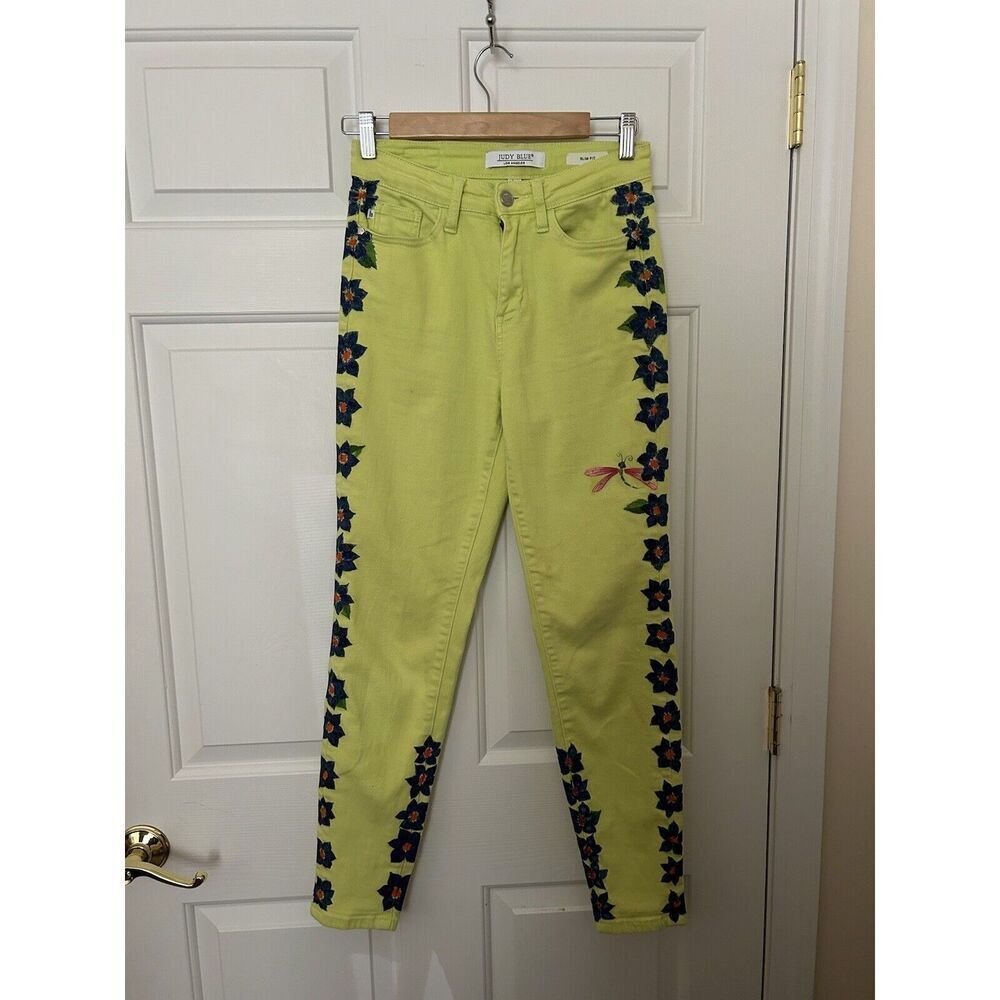 Judy Blue Slim Fit 0/24 Stretch Denim Jeans Handpainted